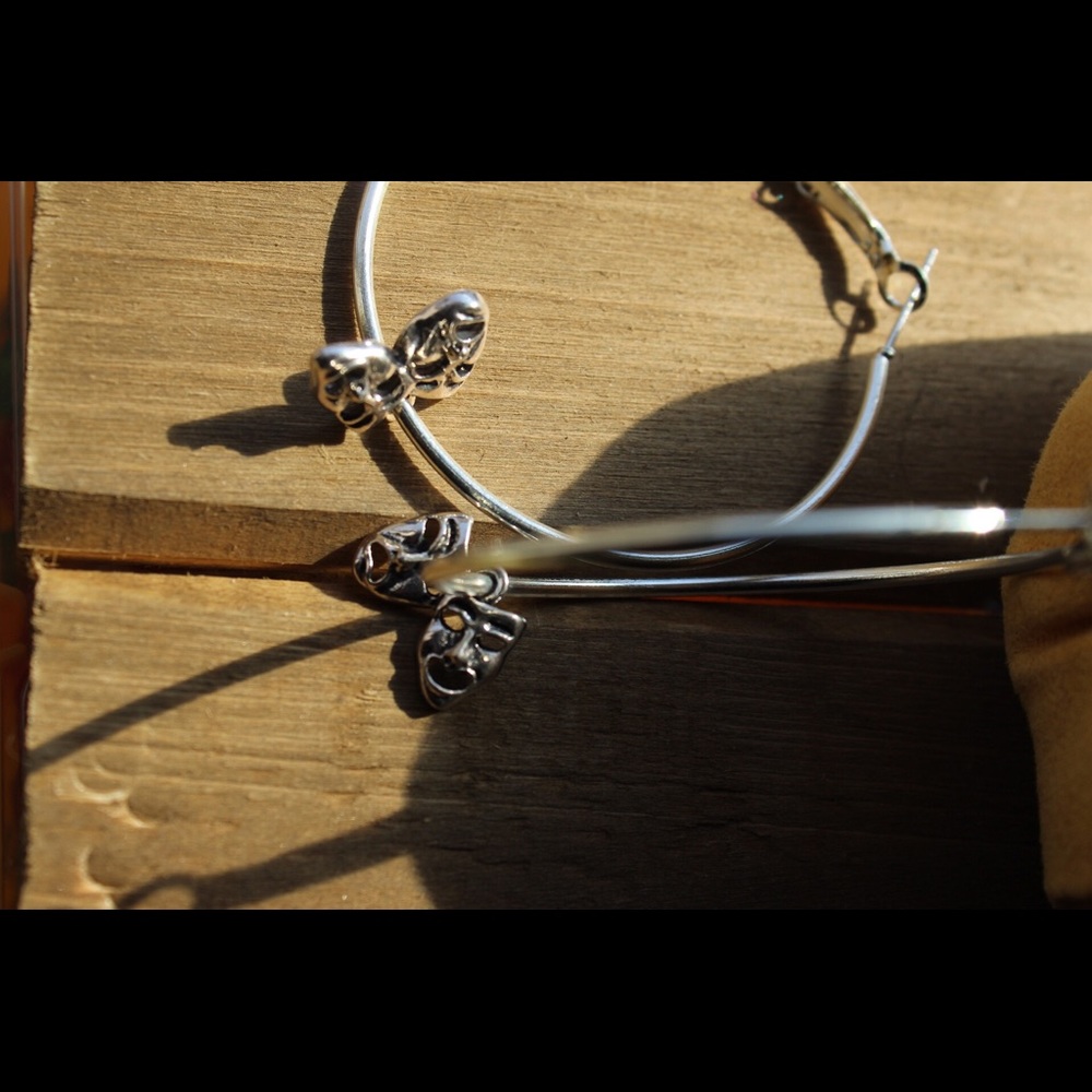Smile now, cry later silver hoops